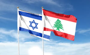 Israeli, Lebanese flags