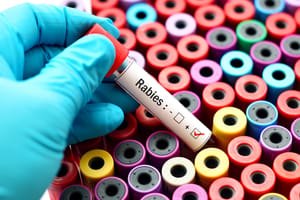 Test tube showing result: Positive for rabies