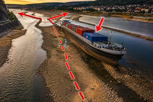 Rhine May Split in Two and the Ships Will Run Aground - Illustration