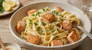 Creamy salmon pasta