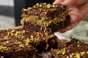 Chocolate, pistachio and kadaif: the brownies you simply can't resist