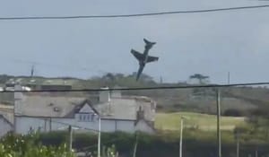 The aircraft moments before impact with the ground