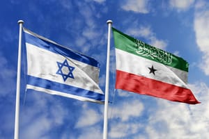 National flags of Israel and Somaliland waving side by side