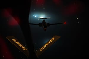 The Rockwell B-1 Lancer strategic bomber in the Middle East