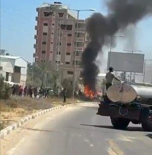 The strike site in Deir al-Balah