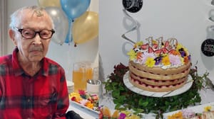 Ken Weeks, the world's second-oldest man, celebrates his 113th birthday