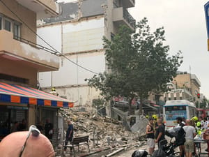 The collapsed building