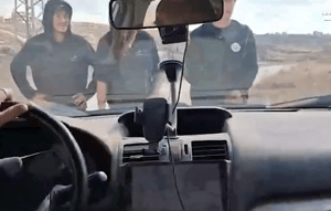 Blocking a vehicle in Judea and Samaria