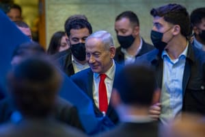 Netanyahu at last night's celebrations