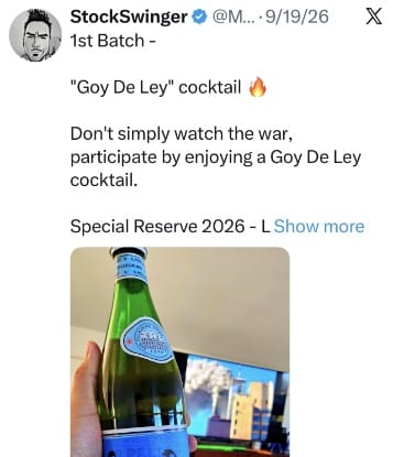Post published by the suspect