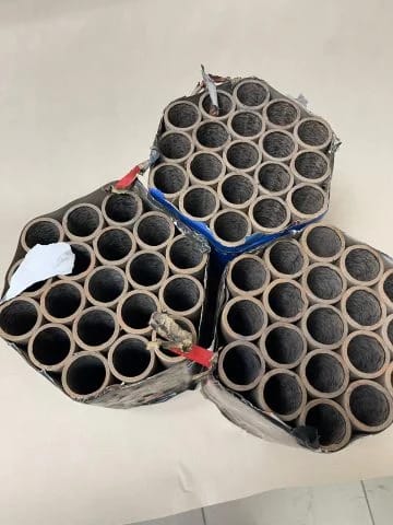 The hives of fireworks that were seized