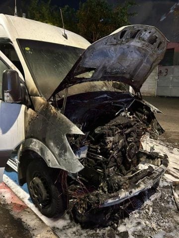 The burnt vehicle