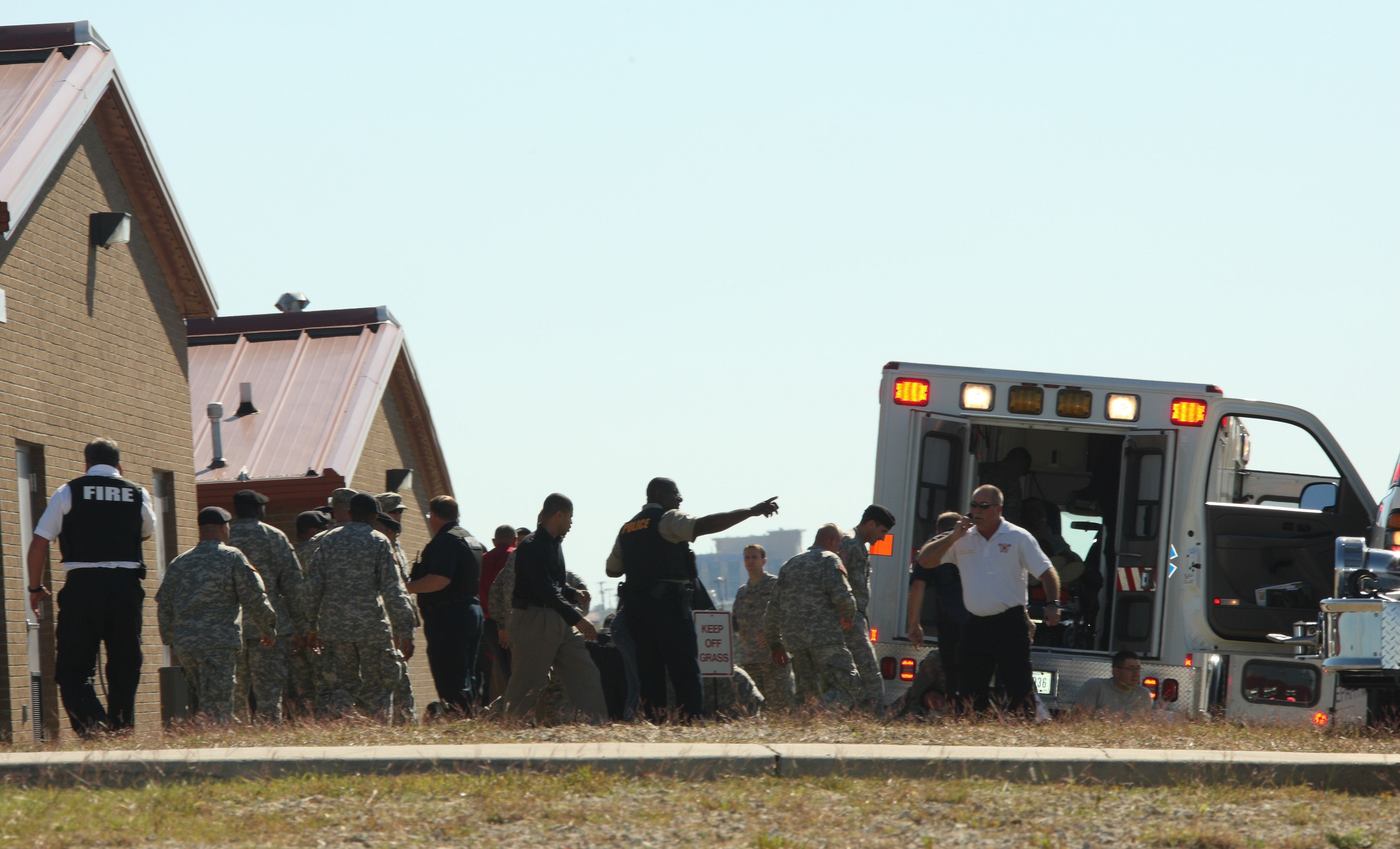 Wounded evacuated from the scene of the deadly shooting
