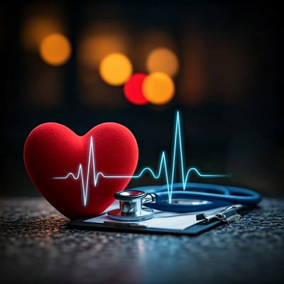 Heart, stethoscope