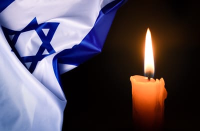 Israeli flag, Memorial candle