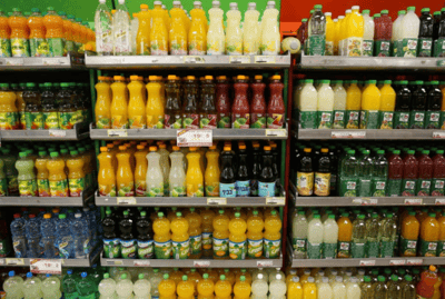 Swet drinks on an Israeli supermarket shelf
