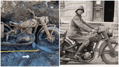 Nazi Soldiers' Skeletons Found on Motorcycle in Danube River