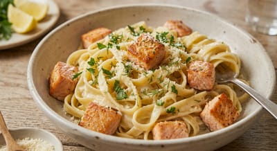 Creamy salmon pasta