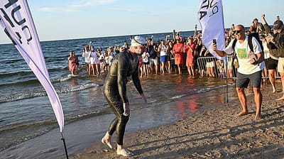 Swimmer Bartłomiej Kubkowski On the Coast of Poland