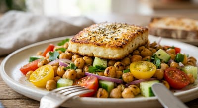 Salad with chickpeas and feta