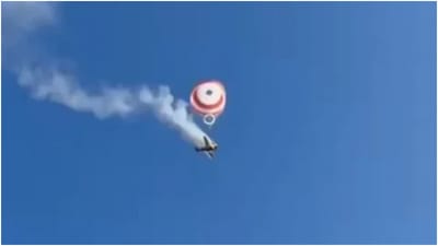 Small Aircraft Lands Safely Using Emergency Parachute System After Engine Fire