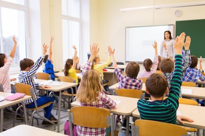 Children back at school