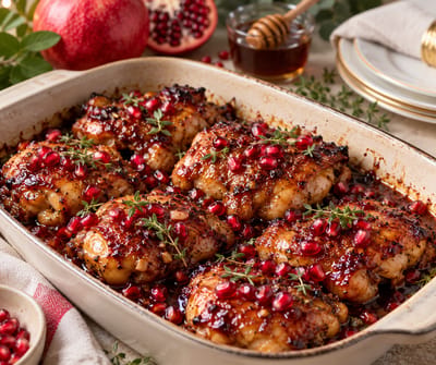 Pomegranate and Date Syrup Chicken for Rosh Hashanah