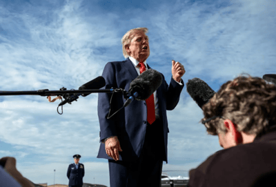 President Trump addressing reporters