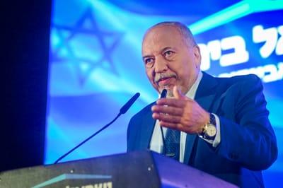 Liberman at an election campaign event this evening