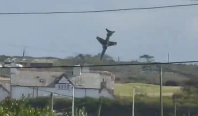 The aircraft moments before impact with the ground