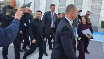 'On a missile, damn it!': Zelensky snaps at Russian reporters asking when he'll visit Moscow