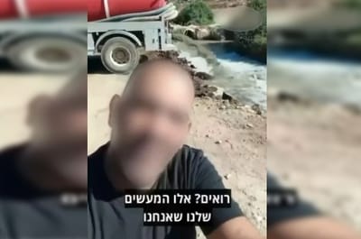 Palestinian Filmed Himself Dumping Raw Sewage into Judea and Samaria Streams