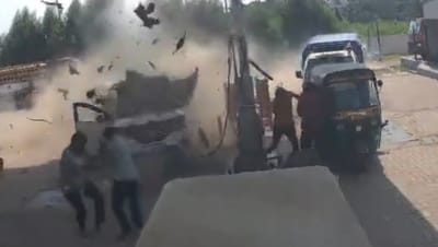 CNG Car Explodes at Indian Fuel Station; No Injuries