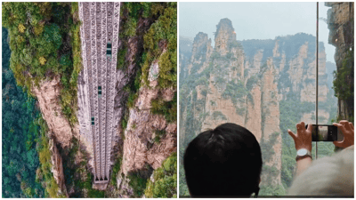 Glass Elevator in China Rockets 326 Metres Up a Cliff Face in 88 Seconds