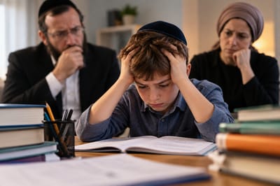 A struggling child and worried parents