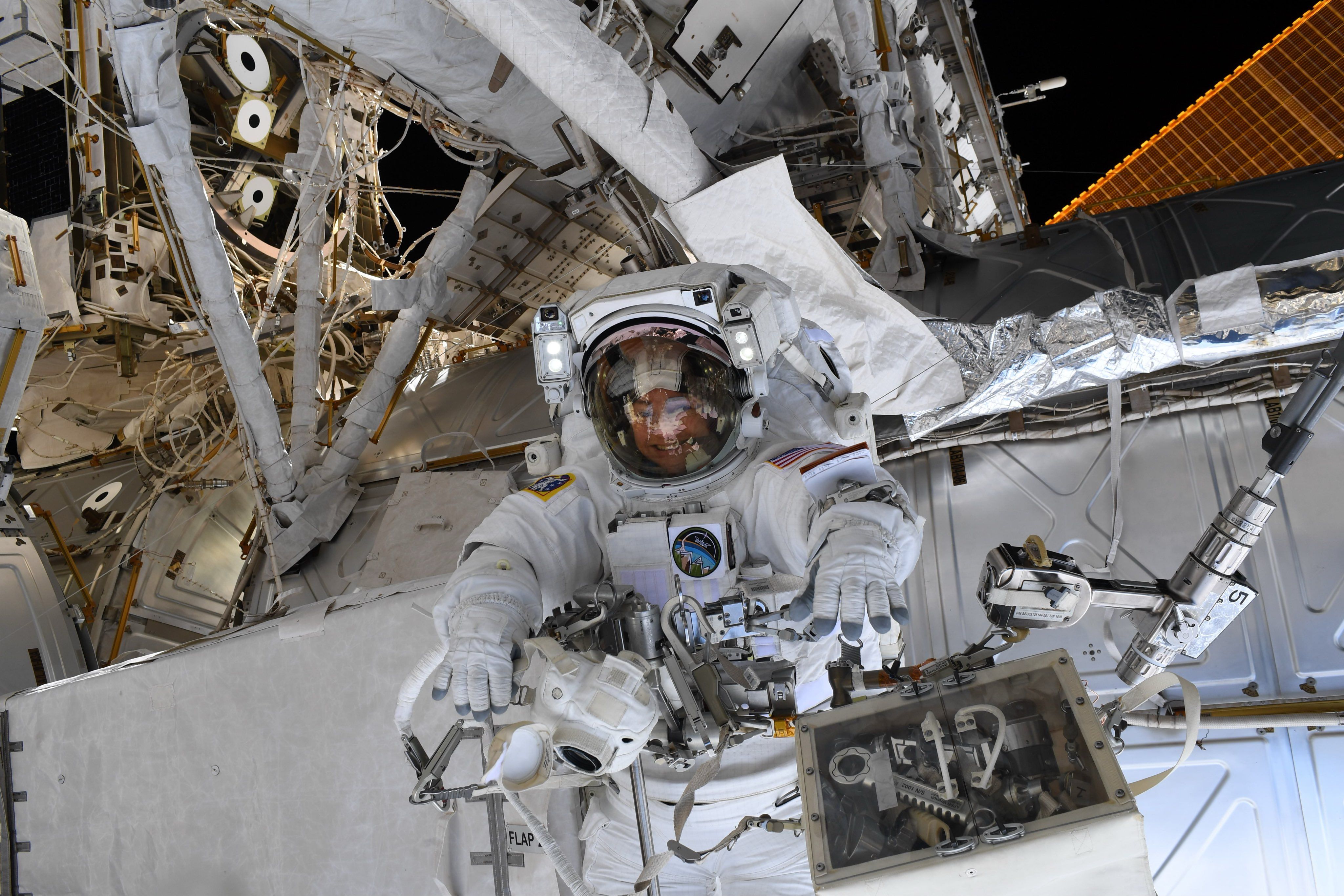 Jessica Meir in the ISS