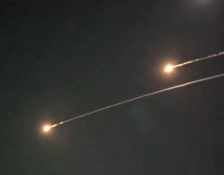 Iranian missiles in jerusalem sky