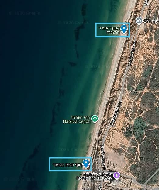 Map of the proposed relocation plan for the separate beach