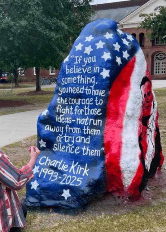 Gorgeous memorial to Charlie Kirk, before it was vandalized