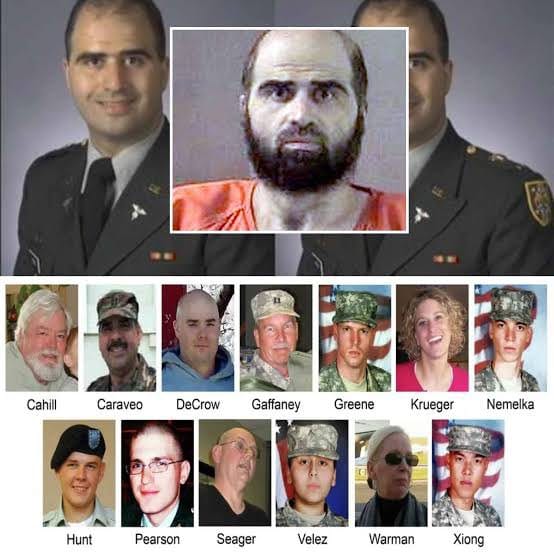 Nidal Malik Hasan, former US Army officer who murdered 13 and wounded 32