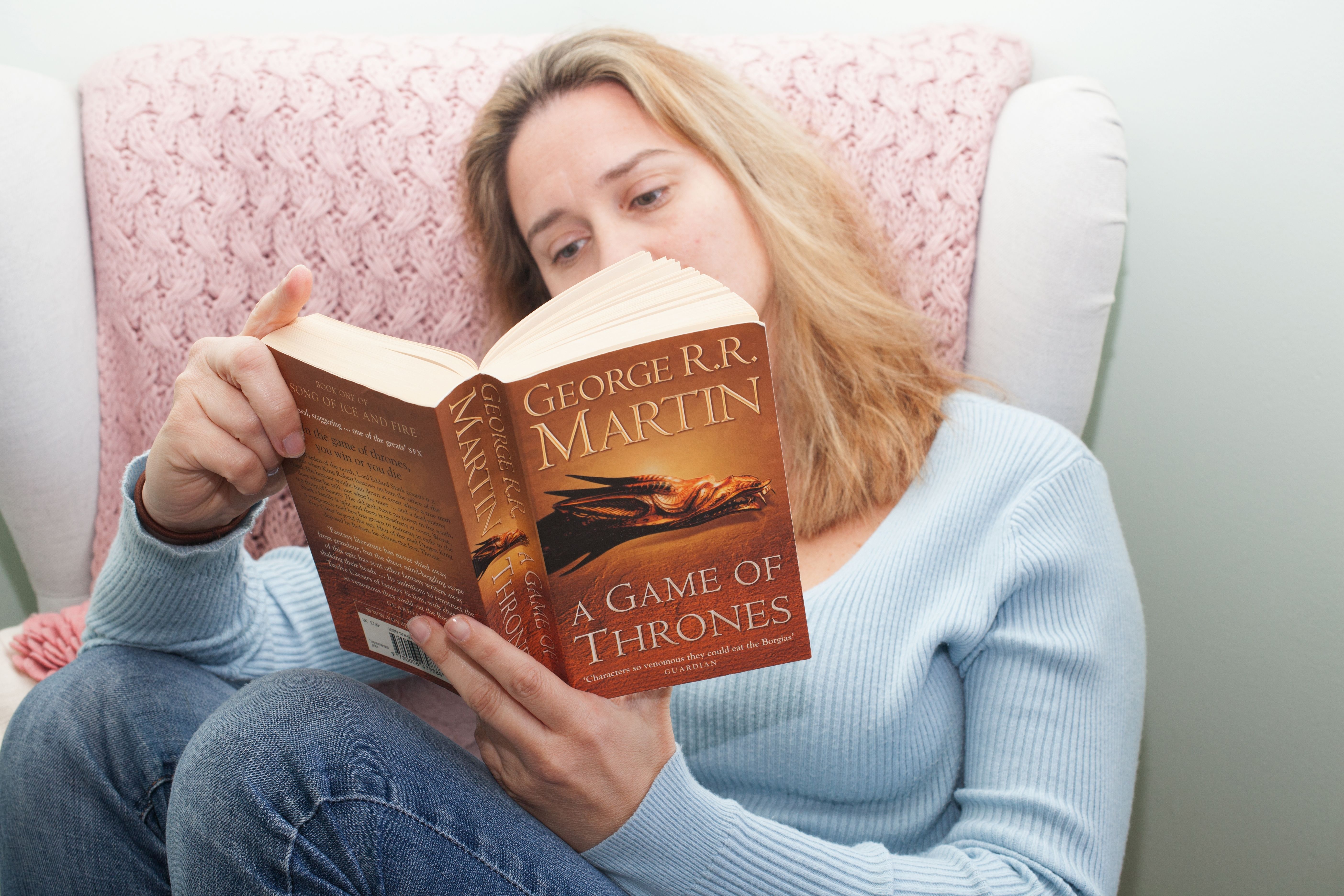 Woman reading GOT