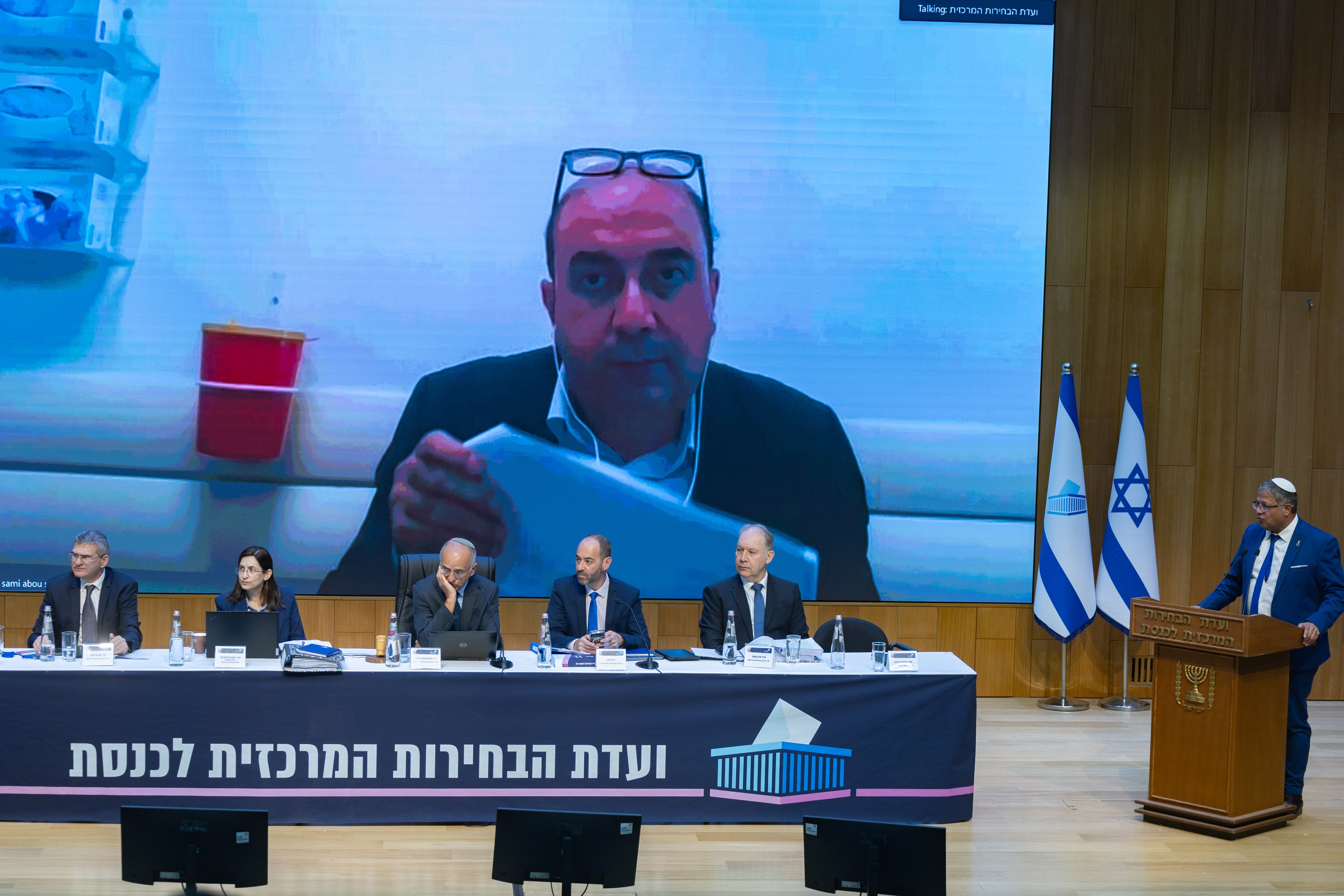 Sami Abu Shehadeh appears before the Central Elections Committee