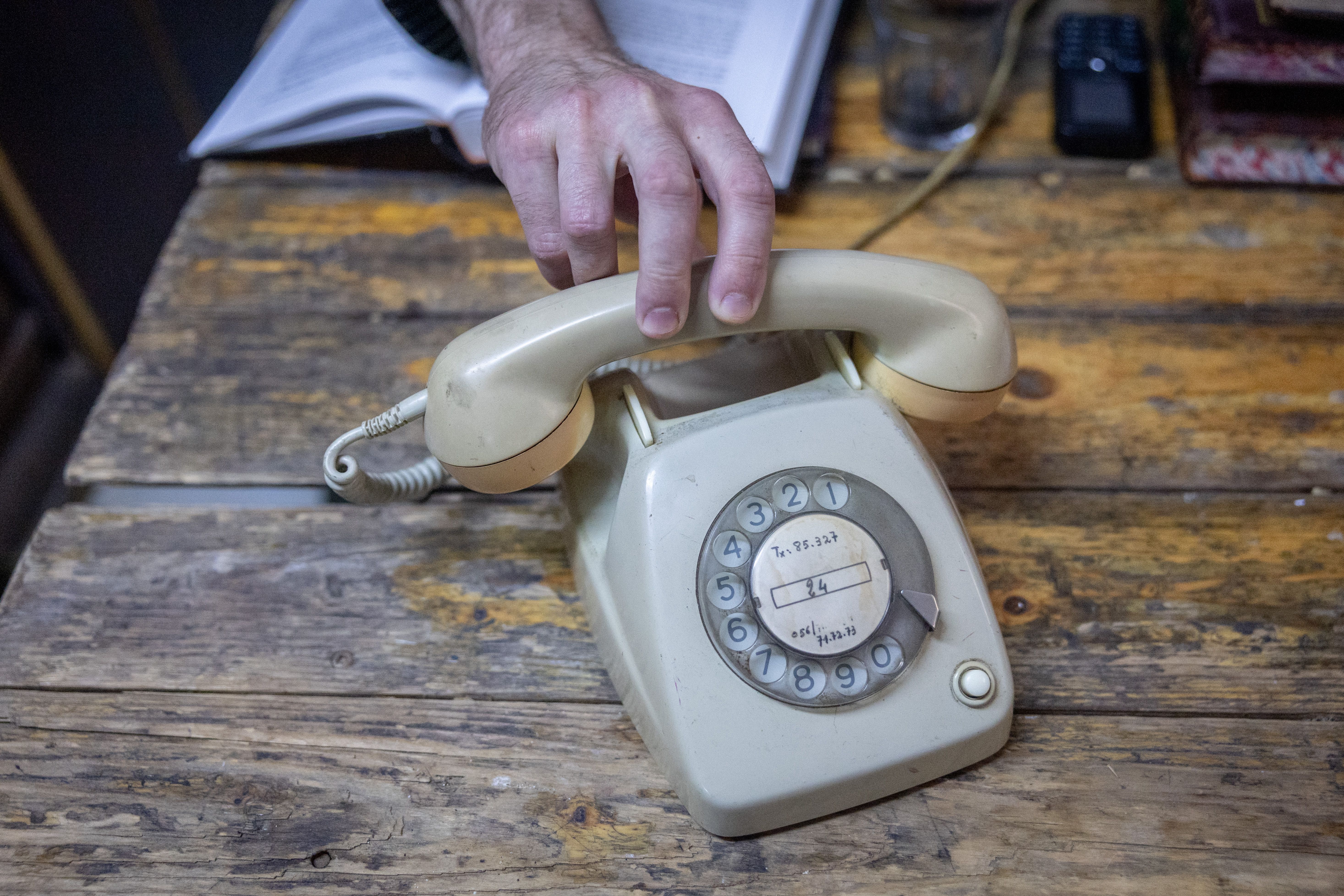 The rotary-dial telephone in the kannoim beis horaah in Mea Shearim