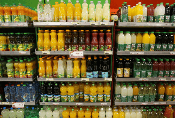 Swet drinks on an Israeli supermarket shelf