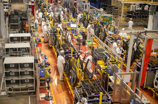 Electric vehicle production line in Guangzhou, Guangdong, China