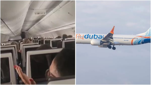 Passengers on the flight and an aircraft of the airline