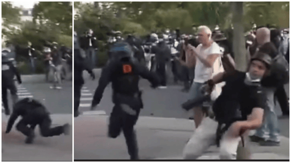 France: Journalist Caught on Camera Tripping Police Officer during Riots