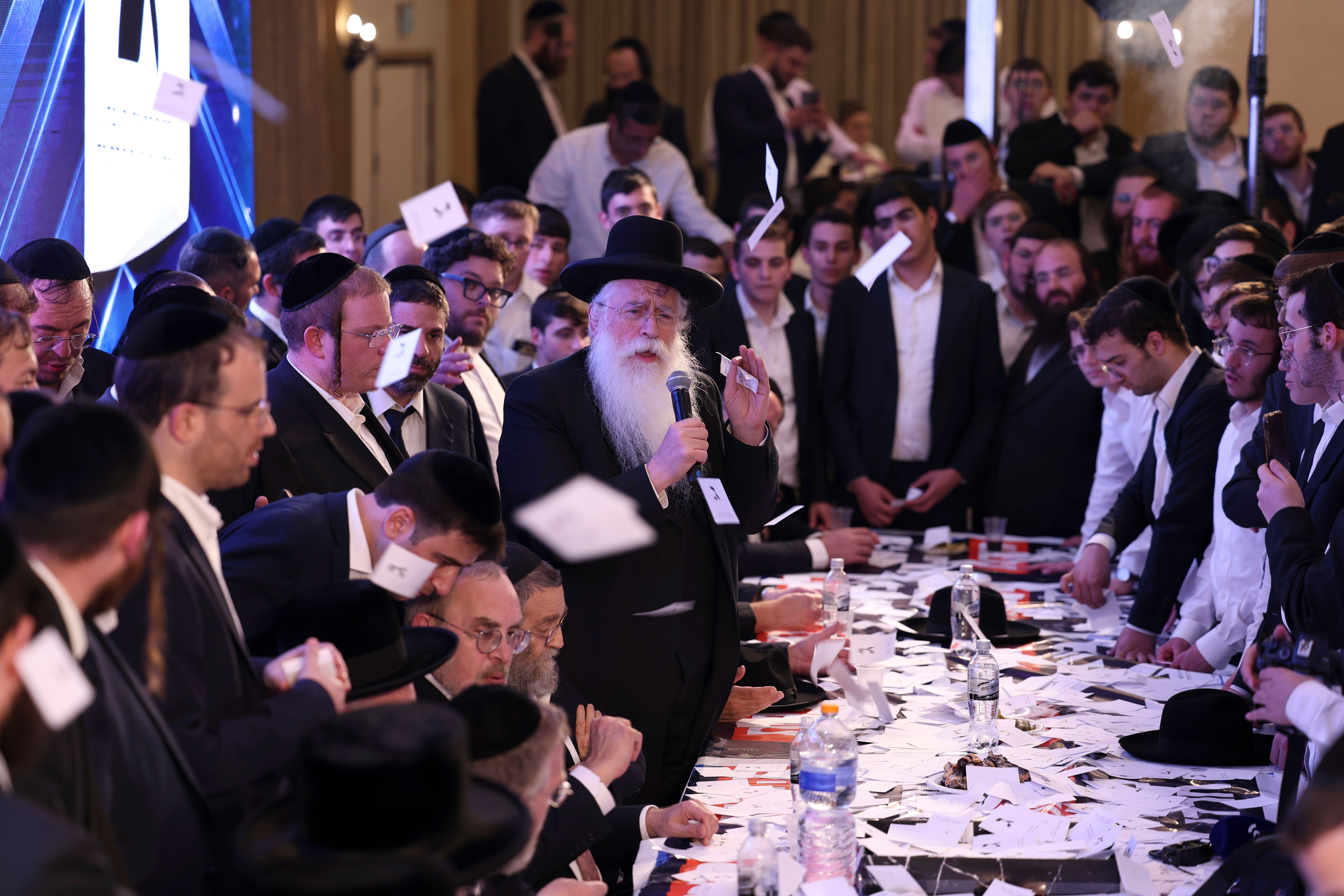 United Torah Judaism's election-night gathering in Bnei Brak