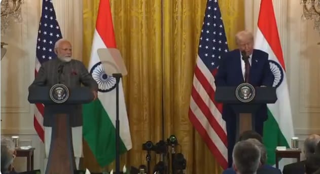  President of the United States Donald Trump with the Prime Minister of India