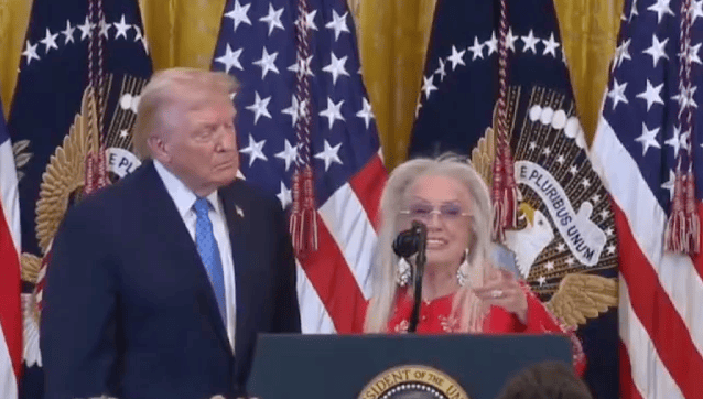 Trump with Miriam Adelson at Hanukkah Party